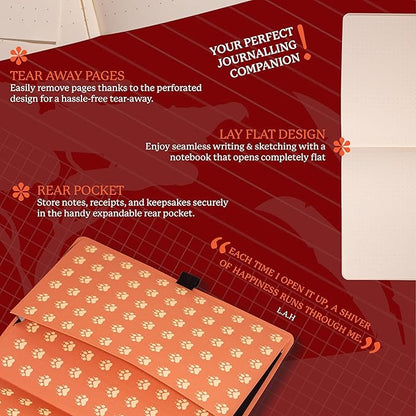 Dingbats A5 Wildlife Dotted Notebook Journal - Premium Vegan Leather Softcover Executive Journal for Women & Men - Work, Note Taking, Writing & Travel