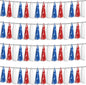 4P Red Blue White Foil Fringe Metallic Tassel Streamers Banner Tassel Garland for Parade Floats, Graduation, Wedding, Birthday, Halloween, Christmas, Independence Day, 4th of July, Party Decorations