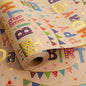Aimyoo Colorful Birthday Wrapping Paper Roll - 17 Inch X 32.8 Feet - Gold Foil Happy Birthday Lettering, Cupcake & Flags Design Gift Wrap for Kids, Baby Showers