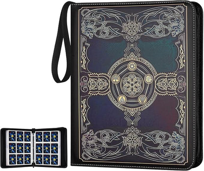 Card Binder for MTG Cards, Premium 9 Pocket Card Binder for Trading Cards, 720 Double Sided Pocket Collector Card Album for Standard Cards,Card Collection Folder for YGO/PTCG/Game Cards (Black Purple)