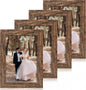 6x9 Picture Frame Set of 4, High Definition Real Glass Rustic Wood Frame, 6 x 9 Photo Frames for Tabletop Display and Wall Mounting