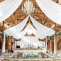 4 Panels White Wedding Ceiling Drapes 5ftx30ft Ceiling Drapes Chiffon Fabric Arch Draping Sheer Curtains Soft Drapery Draping Wedding Ceiling Decorations for Party Ceremony Stage Swag