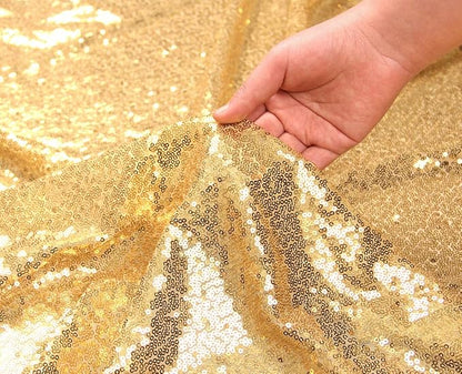 SquarePie Sequin Tablecloth 60 x 102 Inch Gold Sparkly Table Linen for Wedding Party