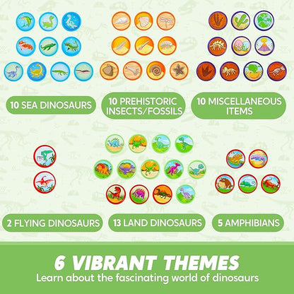 JOYIN 50PCS Dinosaur Stamps for Kids, 50 Different Designs, Fossils, Sea Creatures, Stamps for Dinosaur Party Favors, Easter Egg Stuffers, Halloween, Christmas, Birthday Gifts