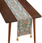 ISAENNE Designer French Green Elegant Linen Table Runner 102 Inches Long,Colorful Flower Pattern Soft Table Runners for Dining Tables,Thanksgiving,Kitchen Tables,Christmas,12"*102"-Naples B