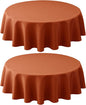 Biscaynebay 2 Pack Fall Round Tablecloths 70", Rust Thanksgiving Autumn Harvest Water Resistant Tableclothes Circle Folding Table Covers for Dining, Kitchen, Wedding, Parties Machine Washable