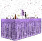 1 Pack Light Purple Table Skirts, 29x108" Metallic Foil Tinsel Fringe Table Skirts for Rectangle Tables Streamer Curtains Backdrop, Party Decorations for Birthdays Weddings Holidays