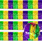 4 Pack 10 Ft Gold Green Purple Foil Fringe Garland Metallic Streamers Tinsel Banner Wall Hanging Garland Backdrop for Parade Floats, Halloween, Christmas, Thanksgiving, New Year Party Decorations