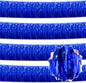 4 Pack 10 Ft Blue Foil Fringe Garland Metallic Streamers Tinsel Banner Wall Hanging Garland Backdrop for Parade Floats, Halloween, Christmas, Thanksgiving, New Year Party Decorations