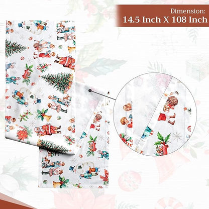 Maison d' Hermine Table Runner 100% Cotton Single Layer Table Runners 108 inches Long for Thanksgiving Christmas Decorations Home Kitchen Dining Party Wedding (Chromo, 14.5" x 108")