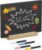 Uniclife A4 Tabletop Chalkboard Sign with Stand & Chalk Markers, 8.3 x 11.7 Inch, Double-Sided Wooden Chalk Board Sign for Tables, Large Reusable Message Board, Menu Board for Bar Restaurant Wedding