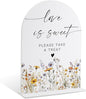 Wedding Signs for Ceremony and Reception, Boho Floral Love is Sweet Sign Please Take a Treat, Wedding Signage with Stand, Bridal Shower Table Centerpieces, Supplies for Engagement Reception Party, 33