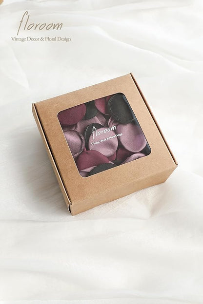 Floroom 300pcs Rose Petals Black Burgundy Faux Silk Flower Petals for Wedding Flower Girl Basket Aisle Scatter Dinner Table Centerpieces Party Confetti Bridal Shower Romantic Night Decoration