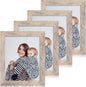 8x10 Picture Frame Set of 4, Smoke Gray Frame with High Definition Real Glass, 8 x 10 Wood Photo Frame for Tabletop Display and Wall Mounting