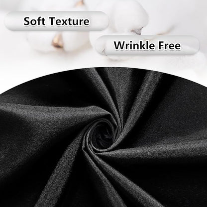 MEETSKY Black Backdrop Curtain for Party Backdrop Drapes Panels with Rod Pockets Polyester Fabric Curtain Backdrop Black Birthday Party Home Decor for Boys Teens Men, 5ft x 10ft, 2 Panels