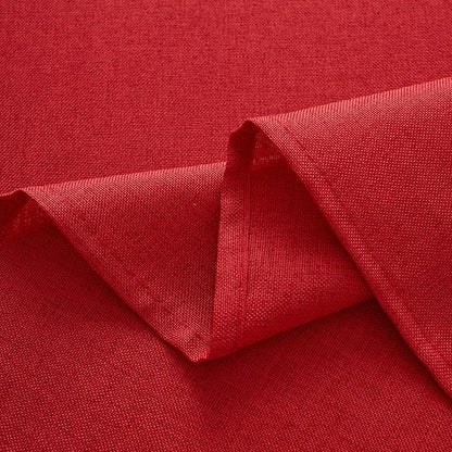 NLMUVW Red Linen Tablecloth Round, Water Resistant Textured Table Cloth Christmas Table Cover for Kitchen Dining Coffee Patry, 36 Inch