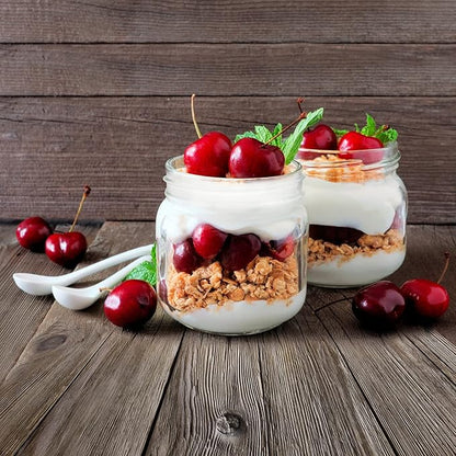 CycleMore 24 Pcs 8oz Clear Glass Mason Jars With Regular Silver Separable Lids, 250ml Round Spice Canning Jars for Honey, Jam, Herb, Wedding Favors, Kitchen Storage, DIY Souvenir
