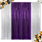 ShinyBeauty Purple and Silver Sequin Backdrop Curtains, 4 Panels 2FTx8FT, Photograph Backdrop Sparkle Backdrop Luxurious Wedding Birthday Background Drapes