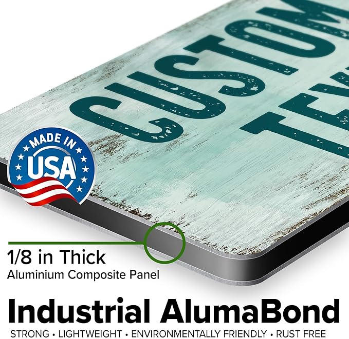 Custom Sign, Custom Street Sign, 11 Font Colors, 13 Font Styles, 4 Hole Options, 22 Sizes, 6x12 Inches, Rust Free DiBound, Fade Resistant, Made in USA by My Sign Center (Shabby Chic)