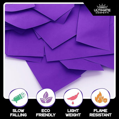 Ultimate Confetti, Purple Biodegradable Confetti - Rectangular Fluttering Tissue Paper Confetti for Cannon and Launcher use – Best for Gender Reveal, Parties, Concerts and Weddings - 20 lb, 320 oz