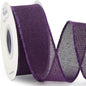 Ribbli Dark Purple Burlap Wired Ribbon,1-1/2 Inch x 10 Yard, Wired Edge Ribbon for Big Bow,Wreath,Tree Decoration,Outdoor Decoration