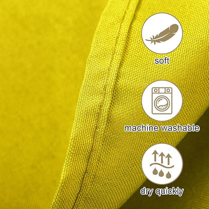 Ascoza 2pack 90 Inch Yellow Round Tablecloth in Washable Polyester Fabric for Wedding/Banquet/Restaurant/Parties