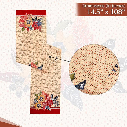 Maison d' Hermine Table Runner 100% Cotton Double Layer Table Runners 108 inches Long for Thanksgiving Christmas Decorations Home Kitchen Dining Party Wedding (Kalahari, 14.5" x 108")