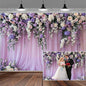 15x10ft Purple Lavender Floral Bridal Backdrop Wedding Flower Photography Backdrop for Girl Portrait Baby Shower Birthday Party Decor Banner Mother's Day Party Wall Backdrop Studio Photo Backgrounds