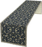 Vintage Boho Floral Table Runner, Morris Rustic Country Farmhouse Dark Blue Grey Retro Flower Pattern for Home Kitchen Table Decor Dining Coffee Room Party Decor 13x60in