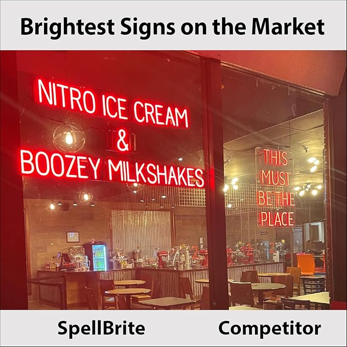 SpellBrite ICE COLD BEER Sign | Beer-Related Sign with Neon Look, Green LED Light Source | 16.8" x 23.8"