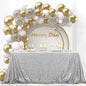 OQSQ Silver Sequin Tablecloth 50x80 inch, Sparkle Sequence Table Cover Glitter Drape Table Cloth Decorations Wedding Birthday Party