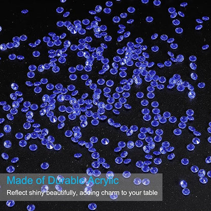 PATIKIL 4000 Pcs Wedding Table Scatter Confetti Crystals 6 mm Acrylic Diamonds Vase Fillers Gems for Table Centerpiece Decorations Party Vase Beads, Sapphire Blue