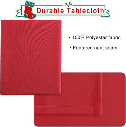Hiasan Red Rectangle Tablecloth - Waterproof Spillproof and Wrinkle Resistant Washable Polyester Christmas Table Cloth for Dining Party, 52 x 70 inch