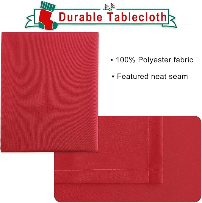 Hiasan Small Tablecloth for Square Tables - Waterproof and Spillproof Washable Fabric Table Cloth for Dining Room Kitchen Party (Red, 40 x 40 Inch)