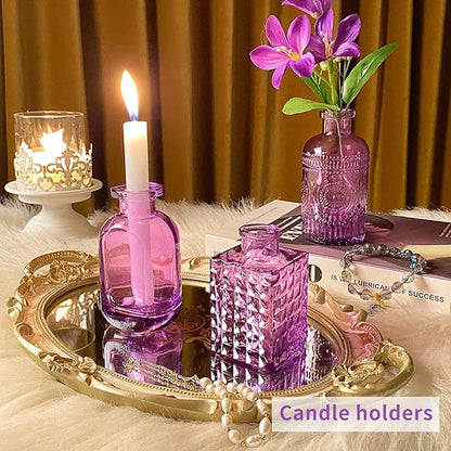Glass Bud Vases in Bulk Set of 30 Pcs,Small Glass Vases for Flowers as Wedding Centerpieces for Tables,Clear Flower Vases Suitble for Wedding Decorations,Home Decor (Light Purple, 30 pcs)