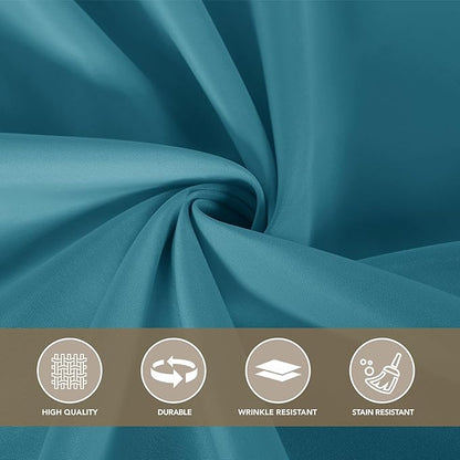 sancua Small Square Tablecloths 36x36 Inch - Teal Table Cloth for Square or Round Tables, Washable Polyester Fabric Table Cover for Nightstand End Bedside Tables