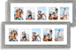 8x24 Picture Frame 2 Pack, Rustic Grey Wood Frame with Tempered Glass, Display Pictures Multiple Five 4x6 With Mat or 8 x 24 Without Mat - Horizontal or Vertical Wall Mounting