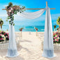 MDS Halloween Chiffon Draping Fabric - 1 Panel, 30" Wide x 50ft Long - Sheer Spooky Arbor & Canopy Drapery for Haunted House Backdrops, Party Ceilings, DIY Costumes & Themed Events - Baby Blue