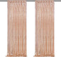 Backdrop Curtain Drapes 2 Panels Rose Gold Party Sequin Background 2FT x 8FT Wedding Ceremony Birthday Decorations Shimmer Fabric