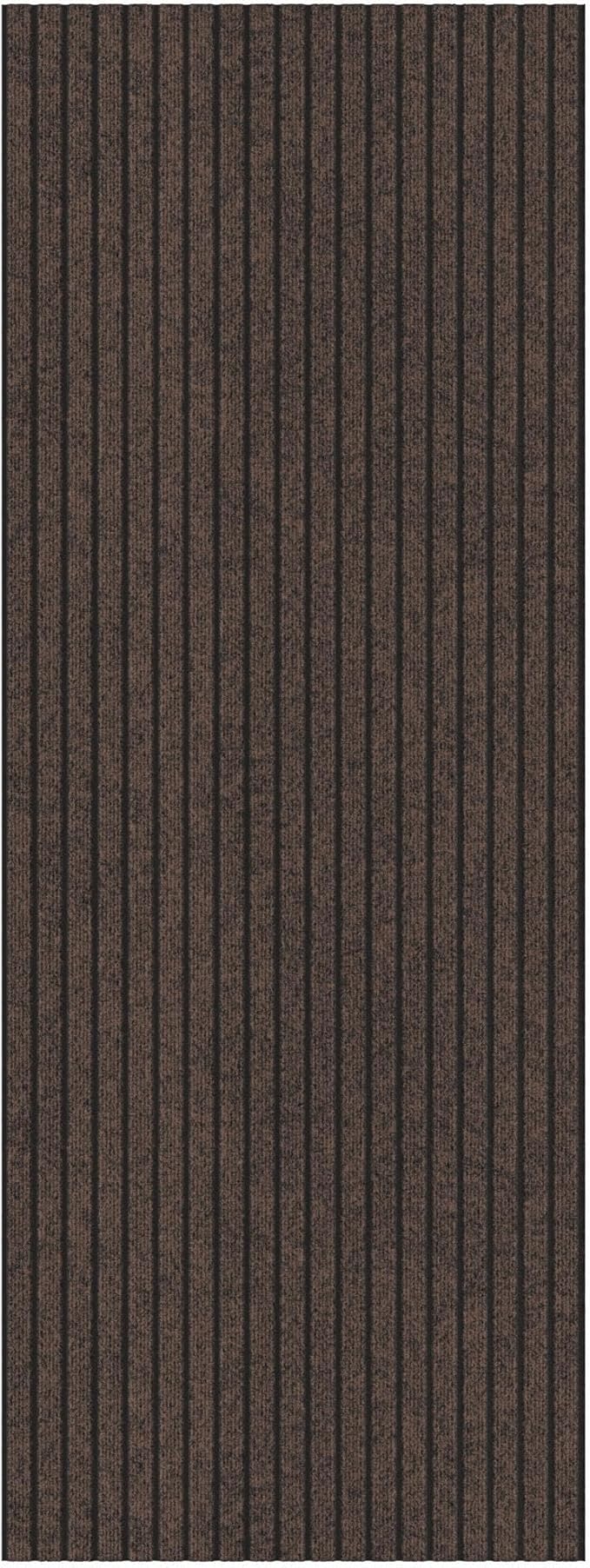 Ottomanson 2'7" x 12' Hallway Runner with Scraper Pile - Extra Durable Non-Slip Rug Mat for Indoor & Outdoor Use - Ideal for Kitchen, Entryway & Garage - High-Traffic Carpet, Brown