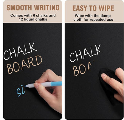 SELEAD Chalk Board Sign Board - 2 Pack 12x16 Inch Decorative Chalkboard with Wooden Stand + Hanging Rope, Table & Wall Decor, Double-Sided Message Menu Food Board for Business, Wedding