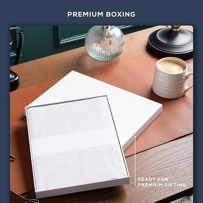 Beechmore Books A4 Sketchbook – 8.5x11 Premium Vegan Leather Bound Large Sketch Book Hardcover with 156 Thick 160gsm Perforated Ivory Pages, Blank Sketch Pad, Gift Boxed, Back Pocket, Ribbon Bookmark