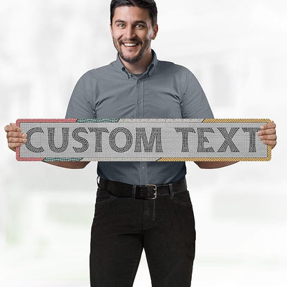 Custom Sign, Custom Street Sign, 11 Font Colors, 13 Font Styles, 4 Hole Options, 22 Sizes, 6x36 Inches, Rust Free DiBound, Fade Resistant, Made in USA by My Sign Center (Fauxsaic 2)