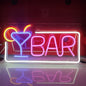 JYWJ BAR Neon Sign,USB Interface With Switch,Decorations For Bedroom,Bars,Commercial Venues,And Various Holiday Parties BAR Neon Light (Pink+White)