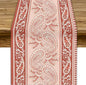 Pink Paisley Table Runner, Abstract Vintage Boho Paisley Flowers Leaves Print Table Runner for Home Kitchen Dining Room Wedding Party Decor, 13x70inch