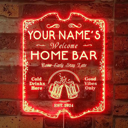 ADVPRO Personalized Your Name Home Bar RGB Dynamic Glam LED Sign - Cut-to-Edge Shape - Smart 3D Decoration - Multicolor Signage st06s43-fnd-p11b-tm-c