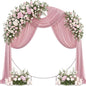 Wedding Arch Draping Fabric 29" x 19Ft Sheer Drapes for Backdrop Wedding Ceremony Reception Ceiling Decor Curtain Baby Bridal Shower Decoration (Dusty Rose, 1 Panel)