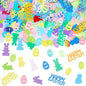 MARFOREVER Easter Confetti, Bunny Egg Rabbit Chicken Glitter Table Decorations Easter Party Scatter Metallic Foil Table Confetti Sprinkles for Happy Spring Party Supplies Decor