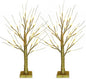 Sunnyglade 2PCS 2Ft 24 LED Birch Tree Light Fairy Tree Bonsai Tree Light Warm White for Home Wedding Festival Party Christmas Decoration (Golden)