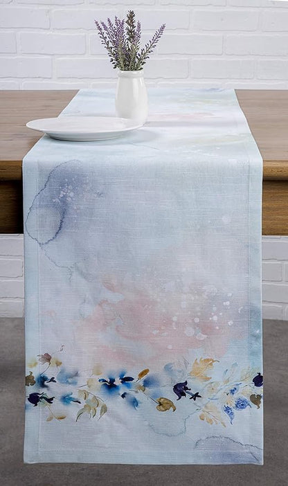 Maison d' Hermine Table Runner 100% Cotton Single Layer Table Runners 108 inches Long Decorative for Home Kitchen Dining Party Wedding Bridal Shower Spring Summer (Lazy Summer Days, 14.50" x 108")